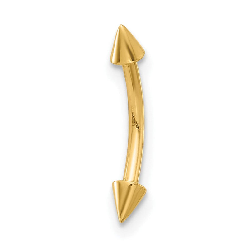 14K Gelbgold Poliert Spiked Eyebrow Ring