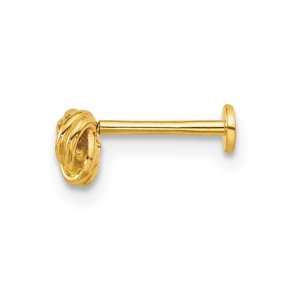 14K Gelbgold Poliert Liebe Knoten Labret Ohrstecker