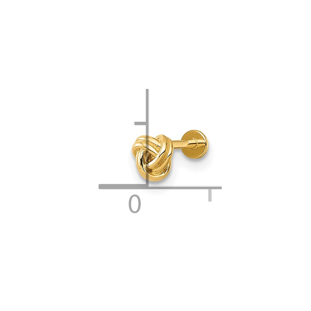 14K Gelbgold Poliert Liebe Knoten Labret Ohrstecker
