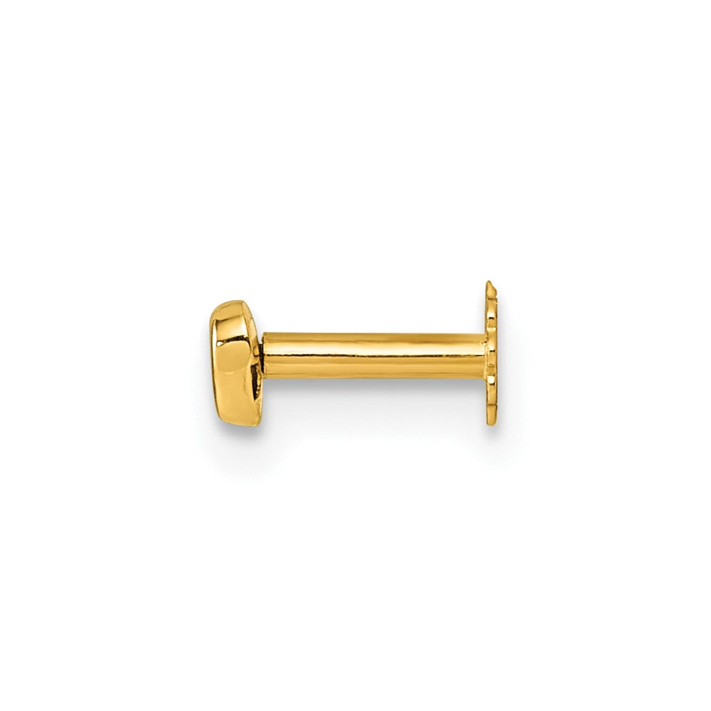 14K Gelbgold Poliert Herz Zirkonia Labret Ohrstecker