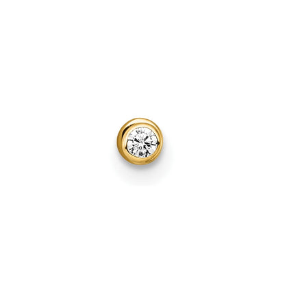 14K Gelbgold Poliert 2.5mm Rund Zirkonia Labret Ohrstecker