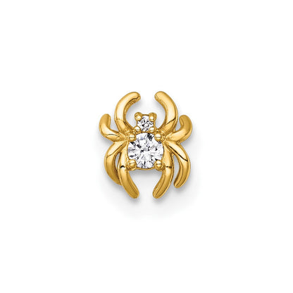 14K Gelbgold Poliert Zirkonia Spider Labret Ohrstecker