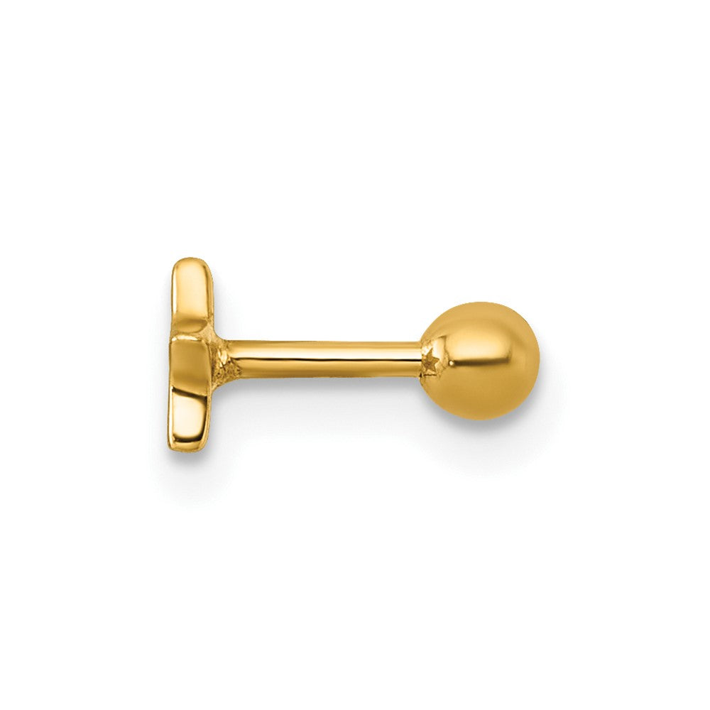 14K Gelbgold Poliert Zirkonia Stern Labret Ohrstecker