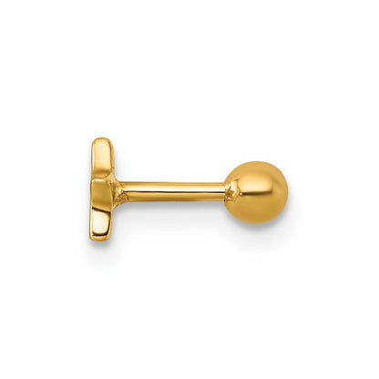 14K Gelbgold Poliert Zirkonia Stern Labret Ohrstecker