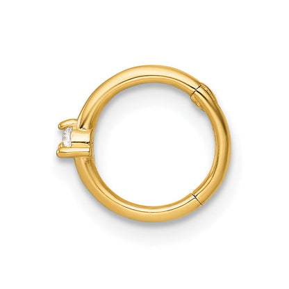 14K Gelbgold Poliert Zirkonia 8.0mm Klappbar Cartilage Ring