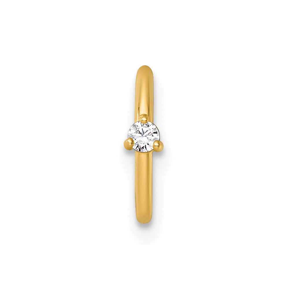 14K Gelbgold Poliert Zirkonia 8.0mm Klappbar Cartilage Ring