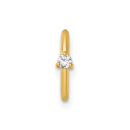 14K Gelbgold Poliert Zirkonia 8.0mm Klappbar Cartilage Ring