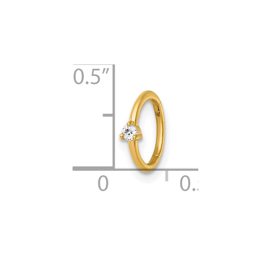 14K Gelbgold Poliert Zirkonia 8.0mm Klappbar Cartilage Ring
