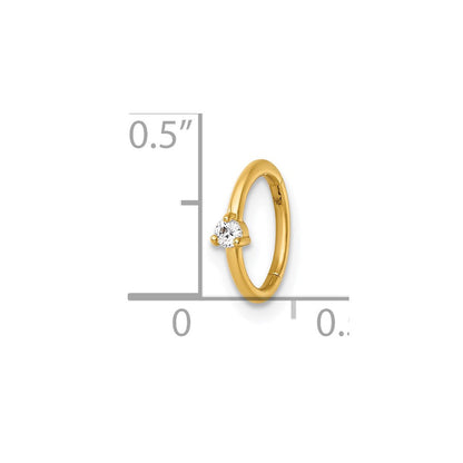14K Gelbgold Poliert Zirkonia 8.0mm Klappbar Cartilage Ring