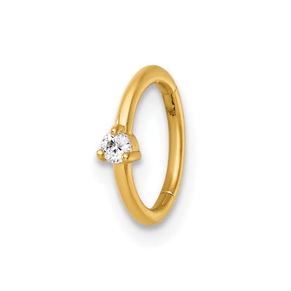 14K Gelbgold Poliert Zirkonia 8.0mm Klappbar Cartilage Ring