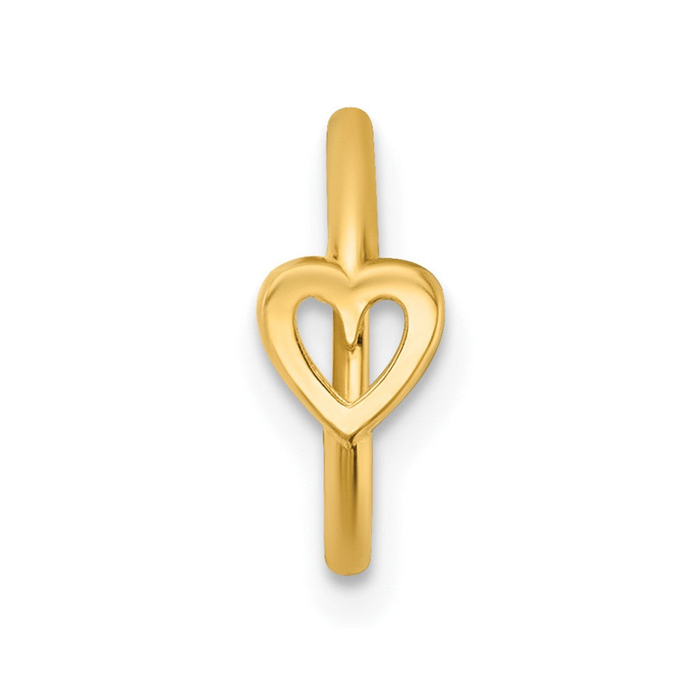 14K Gelbgold Poliert Offen Herz 10.0mm Klappbar Cartilage Ring