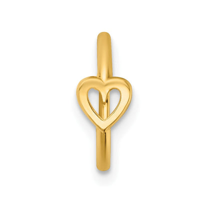 14K Gelbgold Poliert Offen Herz 10.0mm Klappbar Cartilage Ring