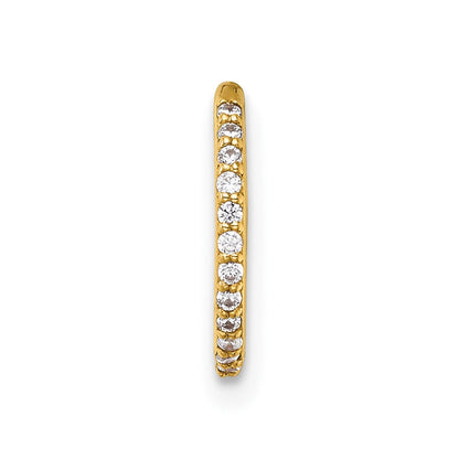 14K Gelbgold Poliert Zirkonia 9.0mm Klappbar Cartilage Ring