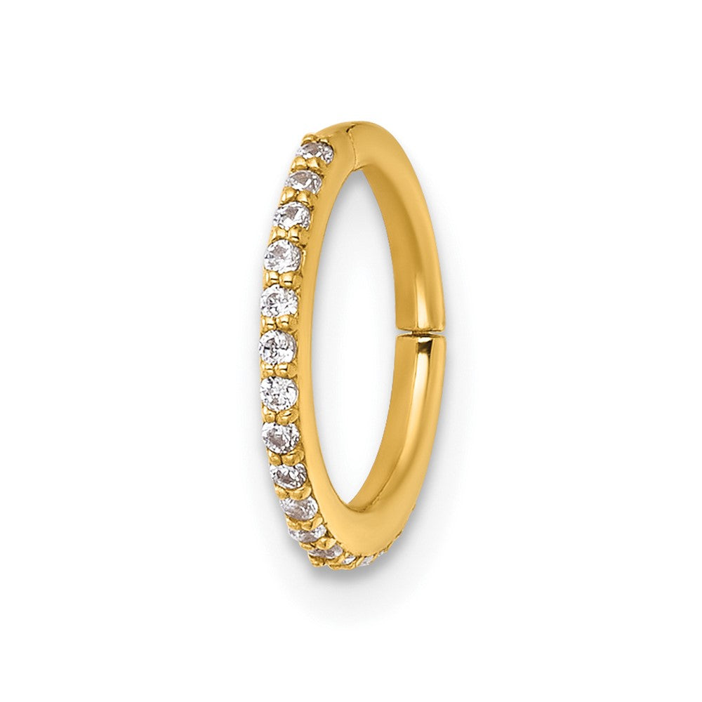 14K Gelbgold Poliert Zirkonia 9.0mm Klappbar Cartilage Ring