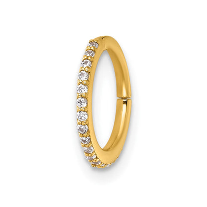 14K Gelbgold Poliert Zirkonia 9.0mm Klappbar Cartilage Ring