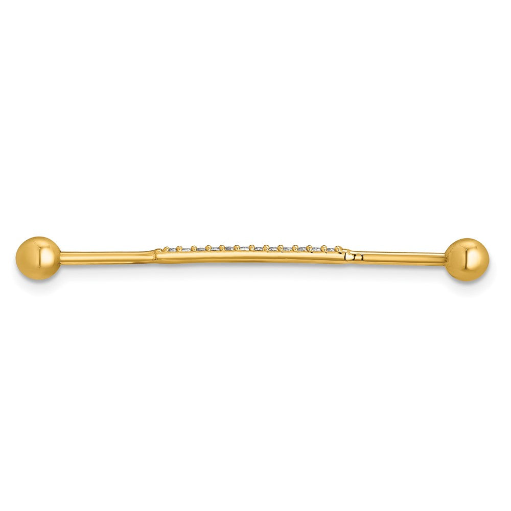 14K Gelbgold Poliert Zirkonia Industrial Stab