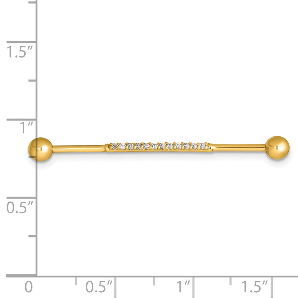 14K Gelbgold Poliert Zirkonia Industrial Stab