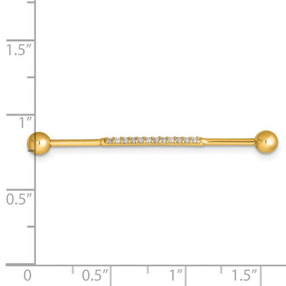 14K Gelbgold Poliert Zirkonia Industrial Stab