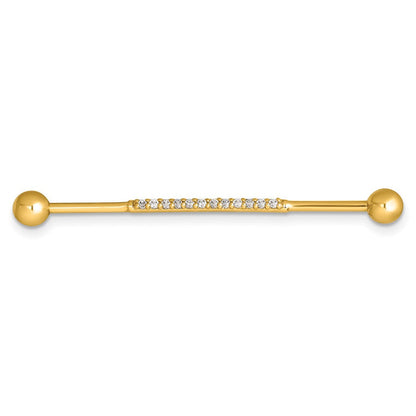 14K Gelbgold Poliert Zirkonia Industrial Stab
