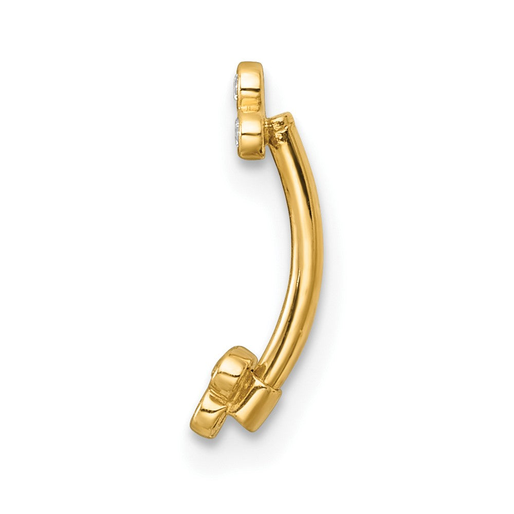 14K Gelbgold Poliert Zirkonia Eyebrow Ring