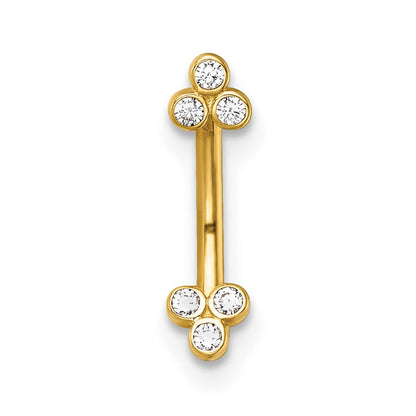 14K Gelbgold Poliert Zirkonia Eyebrow Ring