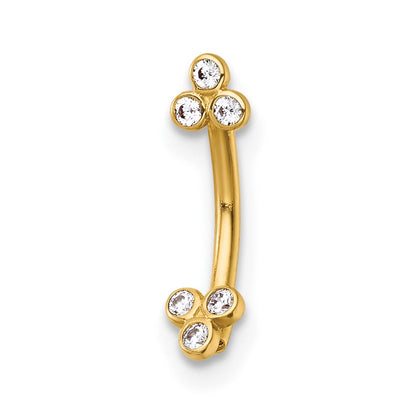 14K Gelbgold Poliert Zirkonia Eyebrow Ring