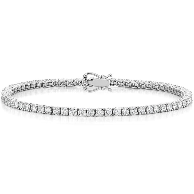 4 ct Gesamtgewicht. Natürlich Diamant Tennis Armband in 14K Weißgold
