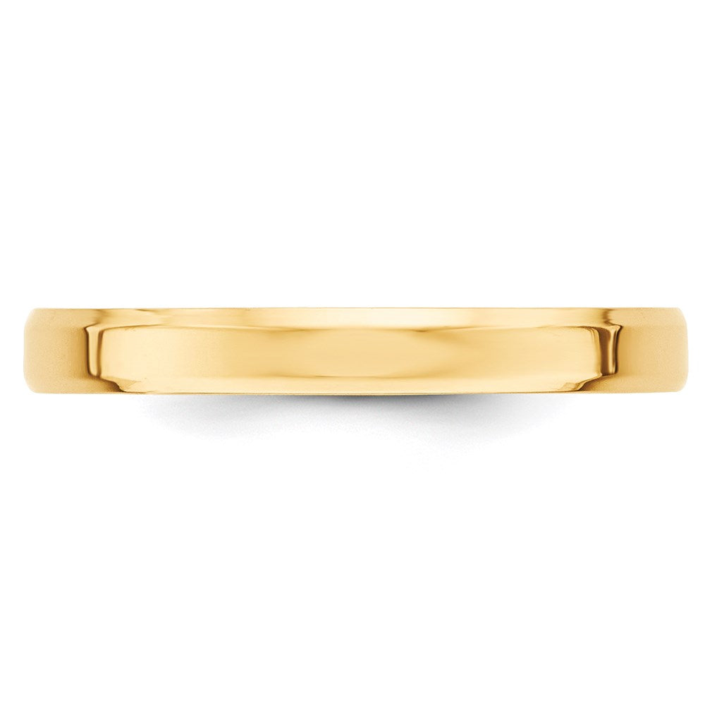 Ehering aus 14K Gelbgold, 3 mm, mit abgeschrägter Kante und Komfort-Passform