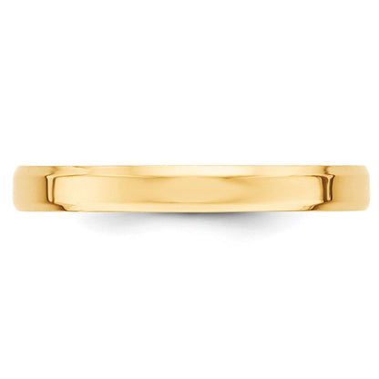 Ehering aus 14K Gelbgold, 3 mm, mit abgeschrägter Kante und Komfort-Passform