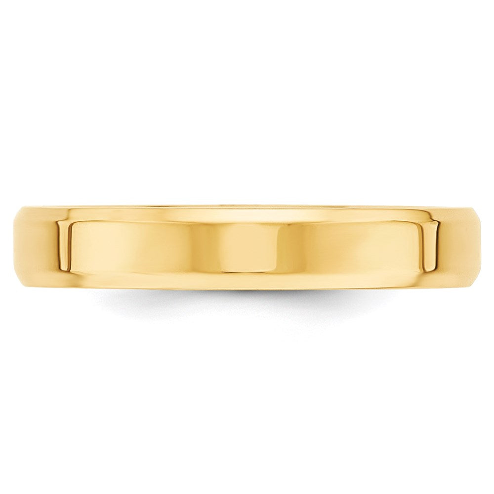 Ehering aus 14K Gelbgold, 4 mm, mit abgeschrägter Kante, Komfort-Passform