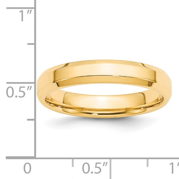 Ehering aus 14K Gelbgold, 4 mm, mit abgeschrägter Kante, Komfort-Passform