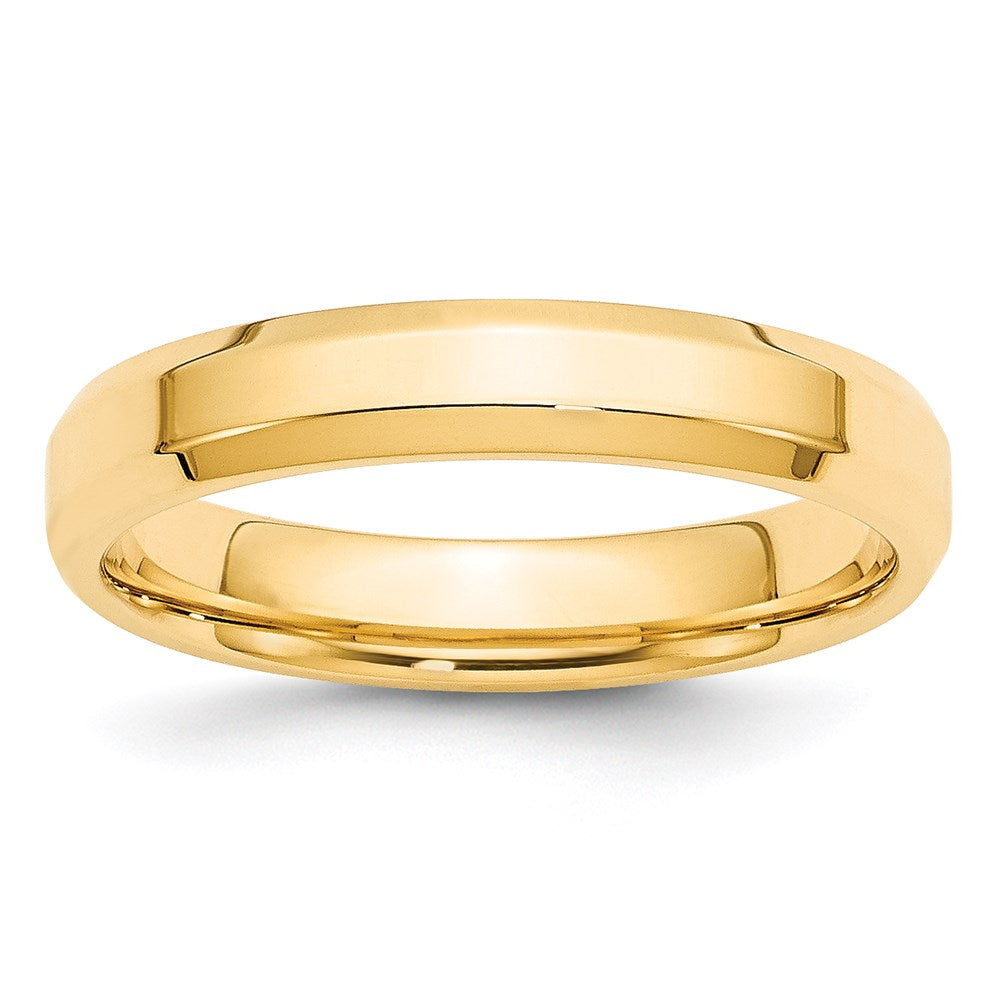 Ehering aus 14K Gelbgold, 4 mm, mit abgeschrägter Kante, Komfort-Passform