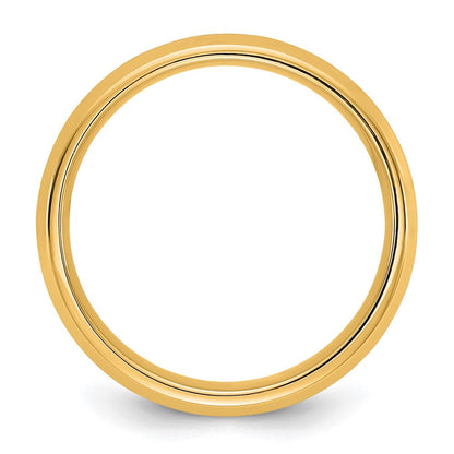 10K Gelbgold Ring mit abgeschrägter Kante, 5,5 mm, Komfortpassung, Größe 14