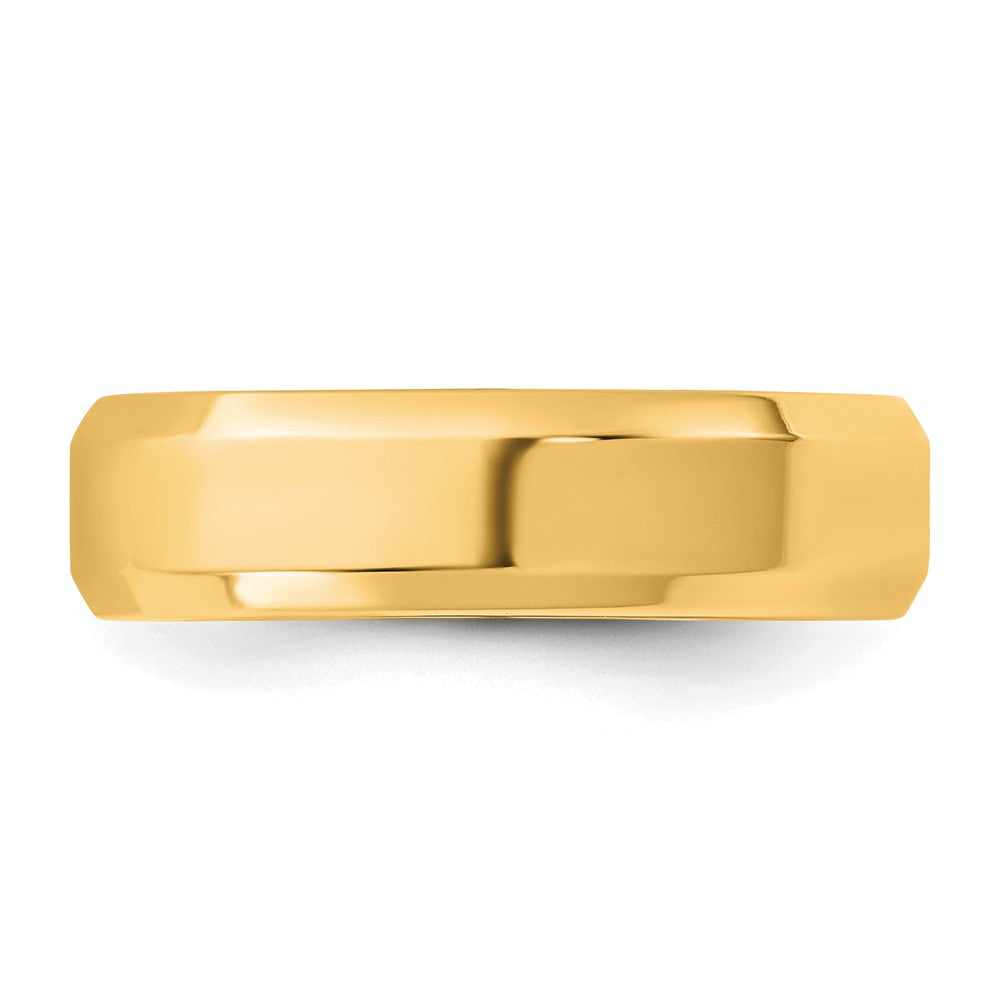 10K Gelbgold 10Ky 5,5 mm Ehering mit abgeschrägter Kante und Komfortpassform, Größe 9,5