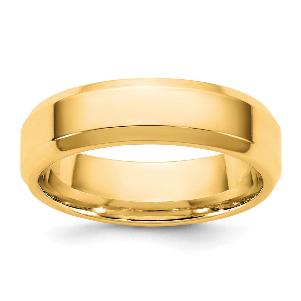 10K Gelbgold 10Ky 5,5 mm Ehering mit abgeschrägter Kante und Komfortpassform, Größe 9,5