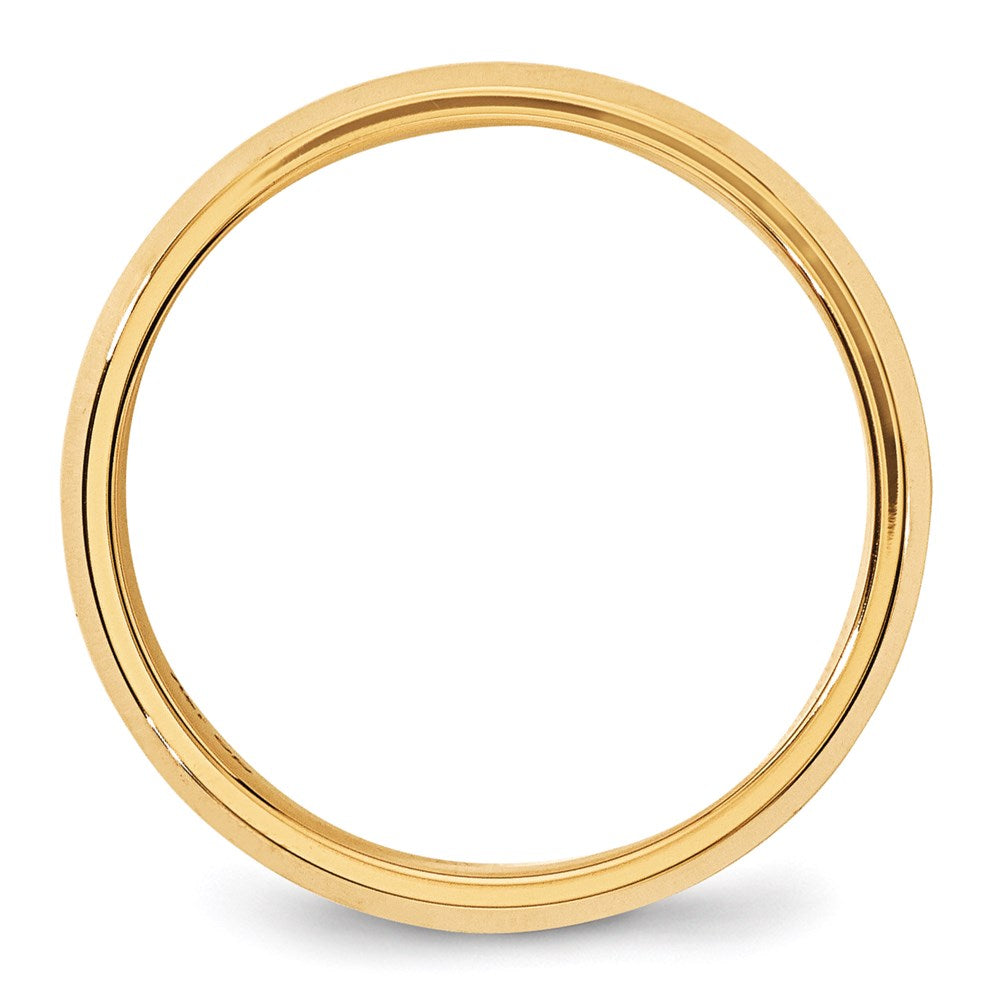 Ehering aus 14K Gelbgold, 6 mm, abgeschrägte Kante, Komfort-Passform