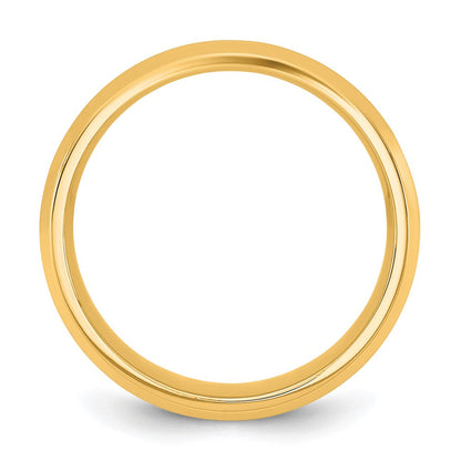 10K-Gelbgold-Ring mit abgeschrägter Kante, 6,5 mm, Komfortpassform, Größe 7,5, 10Ky