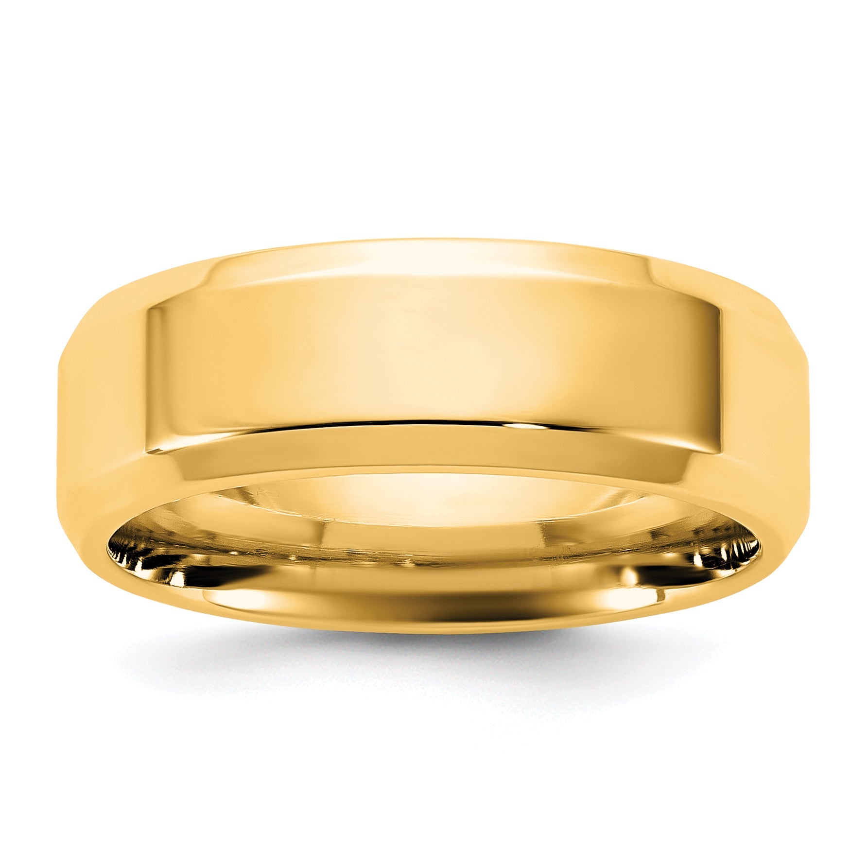 10K Gelbgold 10Ky 6,5mm Ring mit abgeschrägter Kante, Comfort-Fit, Größe 9