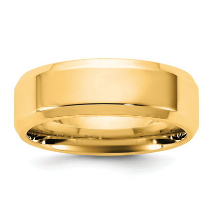 10K Gelbgold 10Ky 6,5mm Ring mit abgeschrägter Kante, Comfort-Fit, Größe 9