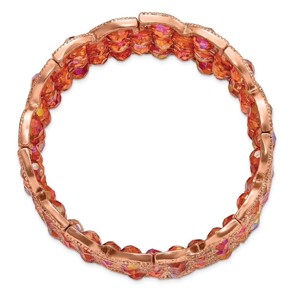 Mode 1928 Copper-tone Copper Acrylic Perlen Dehnbar Armband