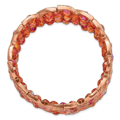 Mode 1928 Copper-tone Copper Acrylic Perlen Dehnbar Armband