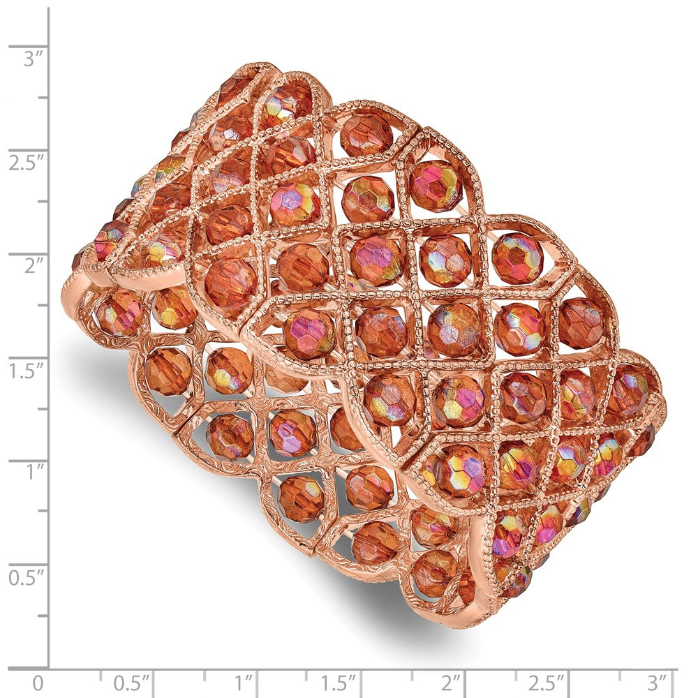 Mode 1928 Copper-tone Copper Acrylic Perlen Dehnbar Armband