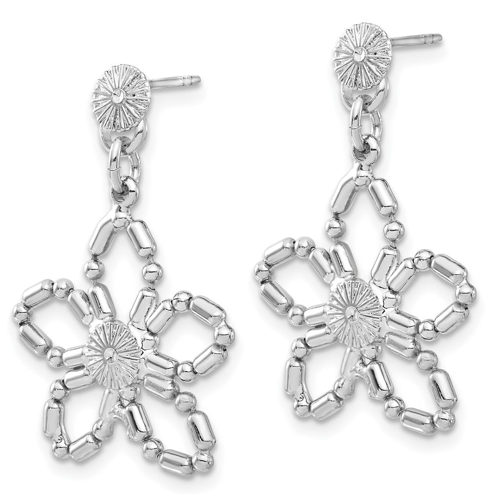 Mode 1928 Silberfarben Blume Stecker Ohrhänger