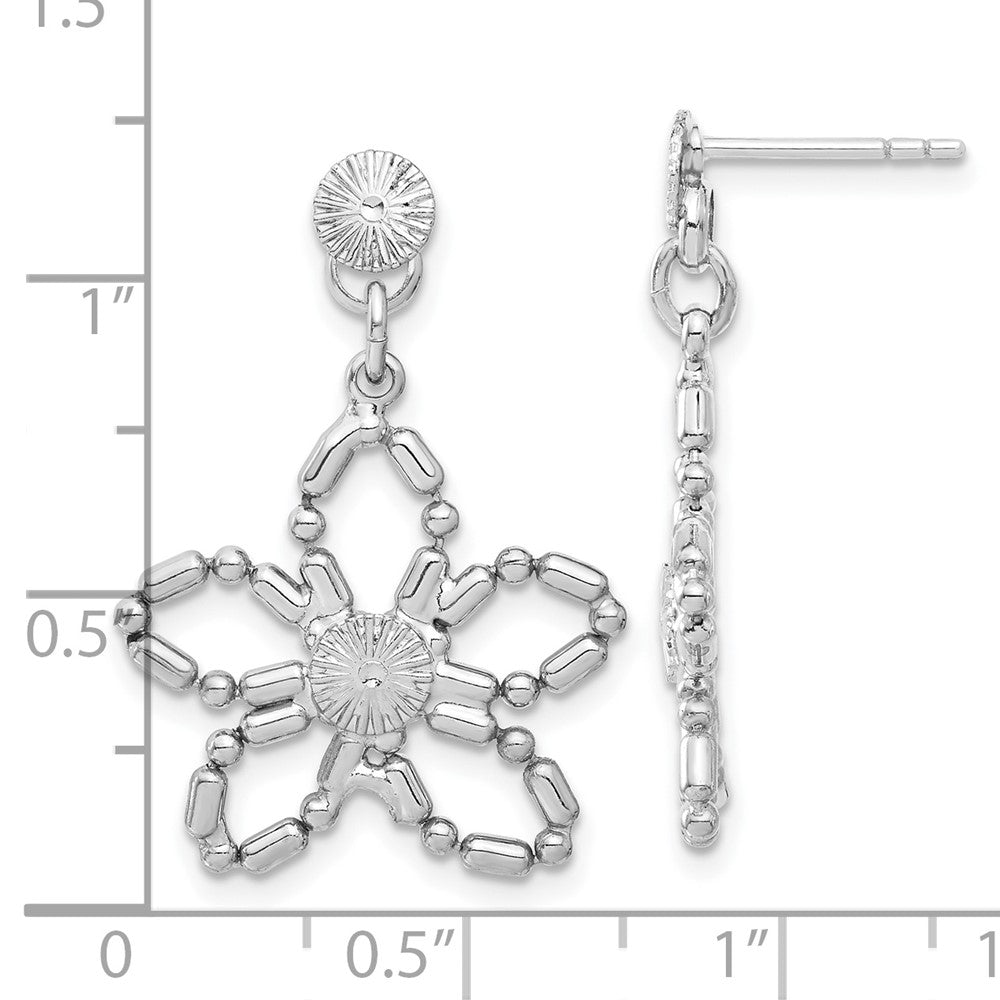 Mode 1928 Silberfarben Blume Stecker Ohrhänger