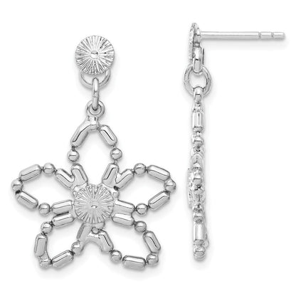Mode 1928 Silberfarben Blume Stecker Ohrhänger
