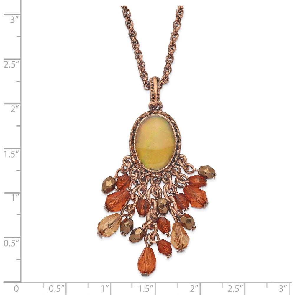 Mode 1928 Schmuck Copper-tone Oval Fram Perlmutt Mehrfarbig Facettiert Acrylic Perlen Cluster Verstellbar 16 Zoll Halskette mit 3 Verlängerung