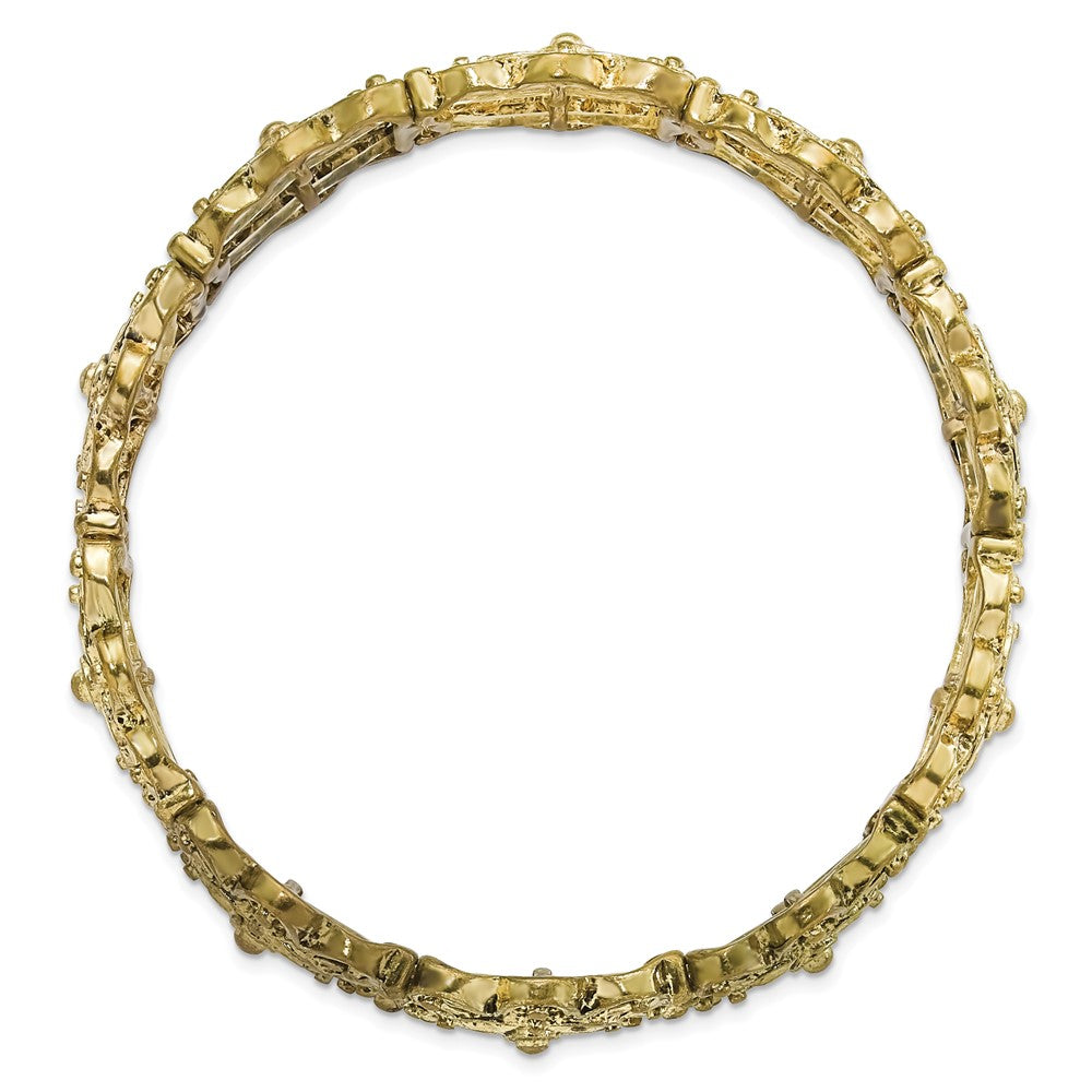 Mode 1928 Schmuck Messingfarben Filigran Knöpfe Dehnbar Armband