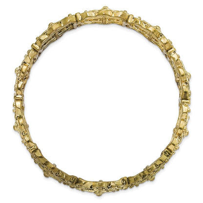 Mode 1928 Schmuck Messingfarben Filigran Knöpfe Dehnbar Armband