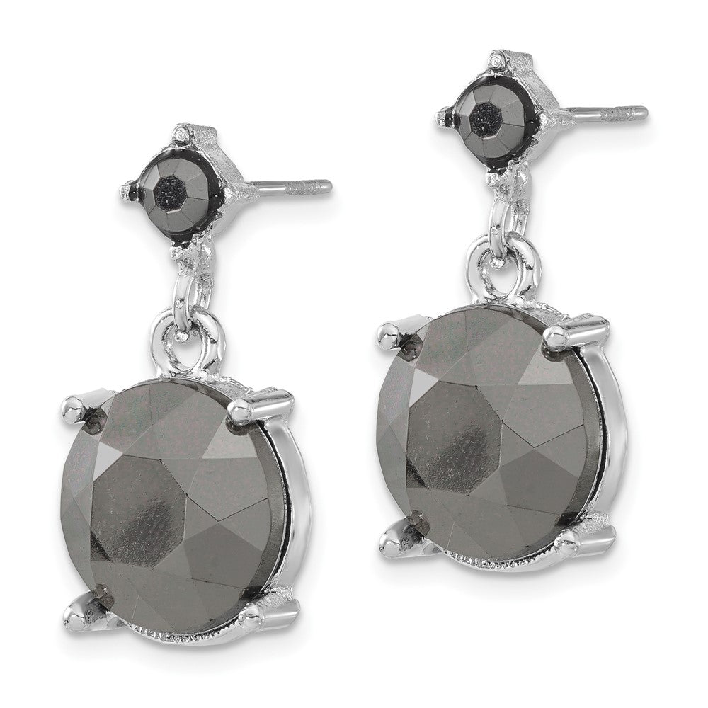 Mode 1928 Schmuck Silberfarben Hematite Acrylic Facettiert Steine Hängend Ohrstecker