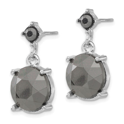 Mode 1928 Schmuck Silberfarben Hematite Acrylic Facettiert Steine Hängend Ohrstecker